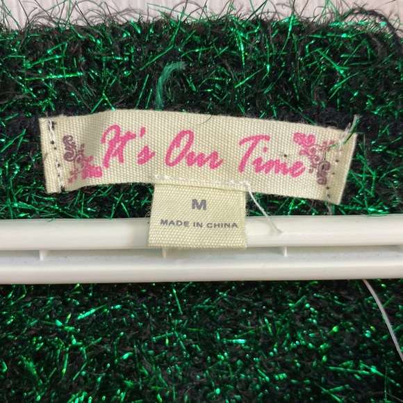 Christmas Tree Party Holiday Dress Tunic Jingle Bell Pompom Star Sparkle Medium - Picture 3 of 8